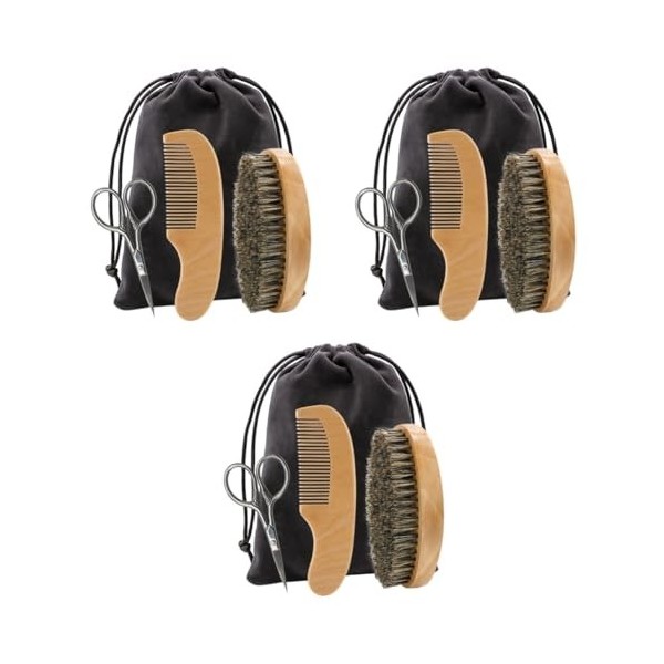 Beavorty 1 Set Kit De Soin De Barbe Kit De Toilettage De Barbe Kit DEntretien De Barbe Brosse De Lissage Des Cheveux De Barb