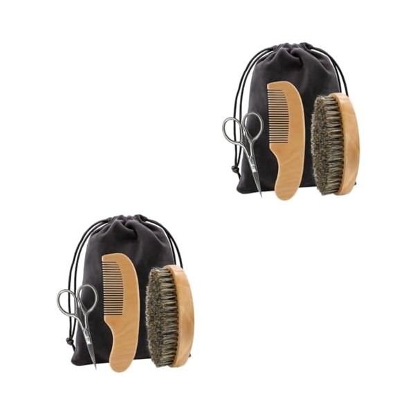 Beavorty 1 Set Kit De Soin De Barbe Kit De Toilettage De Barbe Kit DEntretien De Barbe Brosse De Lissage Des Cheveux De Barb