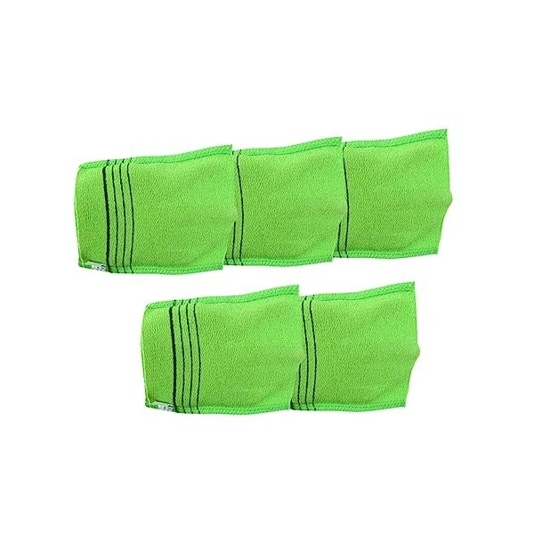 FRCOLOR Lot de 5 gants de bain - Gant de toilette pour le dos - Serviette de nettoyage pour le corps - Accessoire de bain - L
