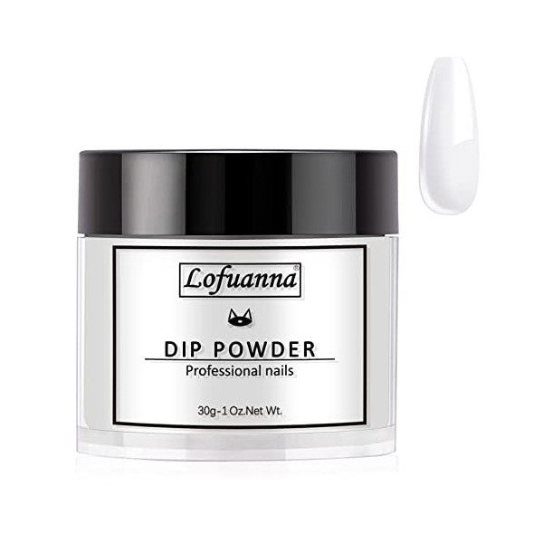 Lofuanna Poudre à Tremper pour Ongles,30g Noir Dipping Powder Manucure pour Ongles Français Kits,Pas Besoin de Lampe à Ongles