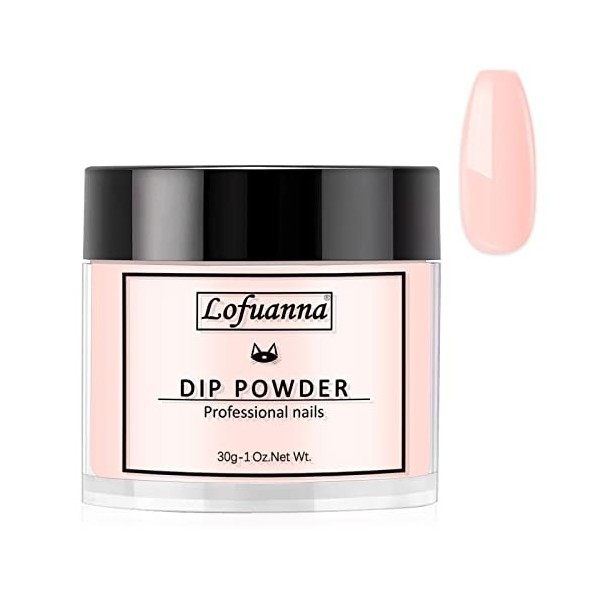 Lofuanna Poudre à Tremper pour Ongles,30g Noir Dipping Powder Manucure pour Ongles Français Kits,Pas Besoin de Lampe à Ongles