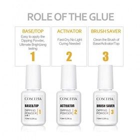 2 en 1 dipping powder Liquid, 7.5ml dipping powder top and base coat，Essentiel pour le trempage de la poudre à ongles