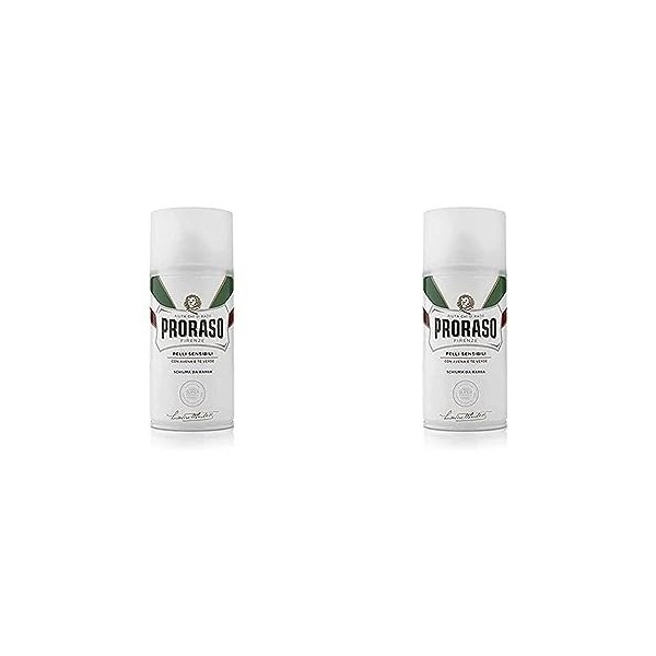 Proraso Mousse à Raser pour Peaux Sensibles 300 ml Lot de 2 