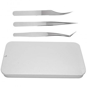 Pince à cils Pince Extension Cils Pince à épiler pour cils Pince à épiler à bouts très fins, Professionnel en acier inoxydabl