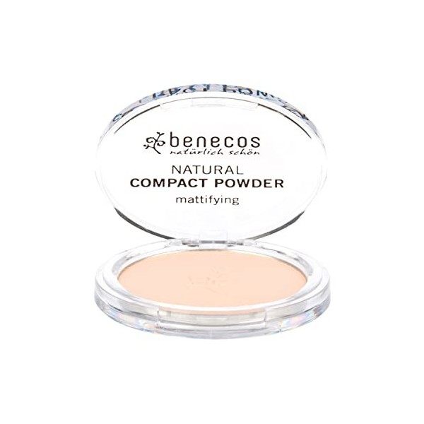 benecos - natural beauty Natural Cosmetics - Poudre Compacte - Pressée - Mat - Vegan - Porcelaine