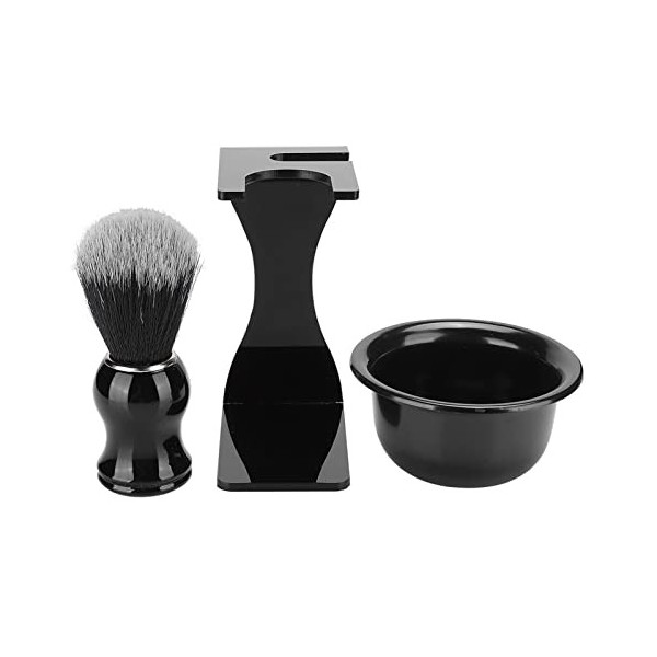 Kit De Rasage Pour Hommes, 3 Pièces, Brosse De Rasage Pour Barbe, Support De Bol Pour Hommes, Nettoyage de la Barbe, Ensemble