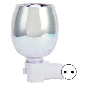 Chauffe-cire électrique Enfichable, Lampe de NuitFumée avec Finition en Grain de Verre Classique et Forme à la Mode pour la M