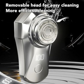 Tondeuse à Barbe électrique Starlight Silver, Mini Affichage Numérique Intelligent, Port de Type C, Lames Premium, Design Erg