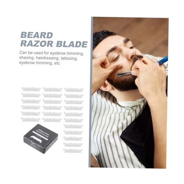 POPETPOP 100 Pièces Lame De Rasoir Rasoirs À Barbe Pour Hommes Vieux Lames Enduites De Platine Coupe-Barbier Lame De Rasoir À