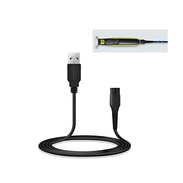 AZWOOD Câble USB de Sortie pour Rasoir Philips 4,3 V Câble Chargeur USB pour One Blade A00390 Cordon Alimentation Compatible 