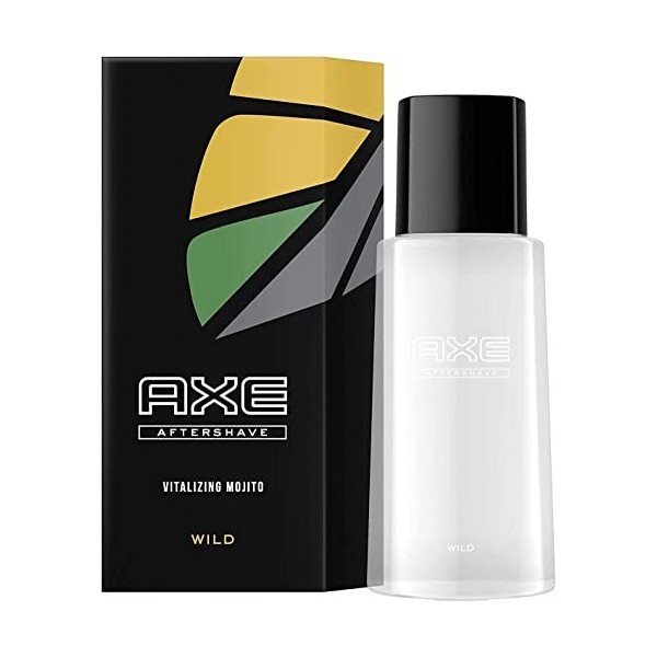 3 x après-rasage pour hommes Axe Wild Aftershave avec Mojito vert et bois de cèdre 100 ml chacun