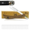 Haryali London Coupe Choux Barbe - Rasoir Coupe Choux Manuel Avec Manche En Bois Rasoir Barbe Homme Avec Lames De Rasoir Et P