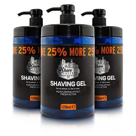 The Shave Factory Gel de rasage 1250 ml avec 25% plus gratuit – Effet hydratant frais actif – Produit pour barbiers professio