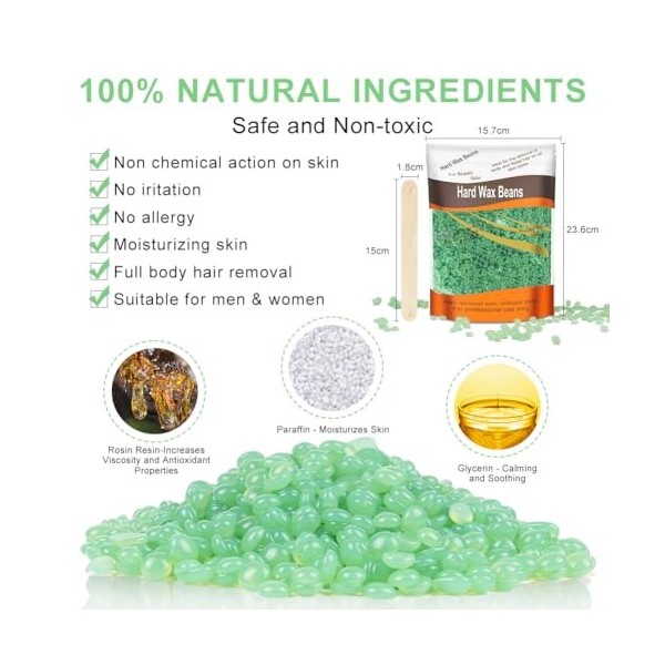 ACWOO Perles de Cire Aloe Vera, Cire à Épiler en Perles, Perle de Cire Epilation, Chaude Cire Epilation Perle, Perles de Cire