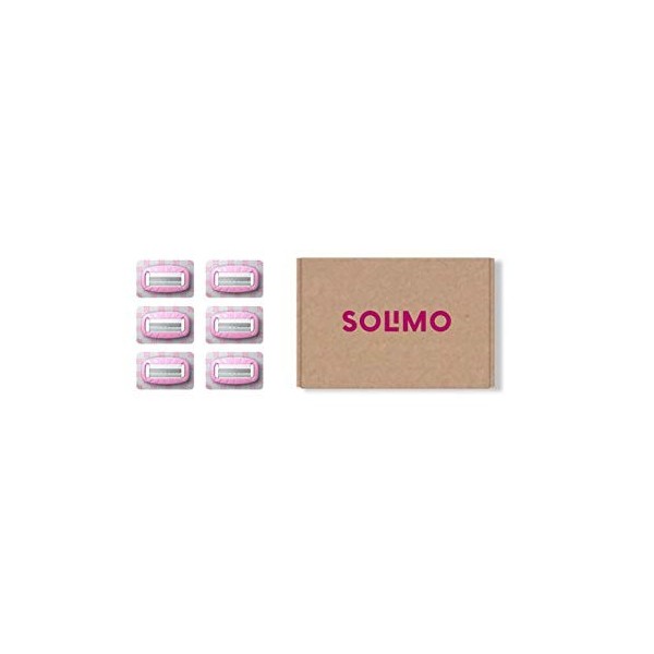 Marque Amazon - Solimo All-in-One Recharges de rasoir à 4 lames pour femme, 6 Unité Lot de 1 