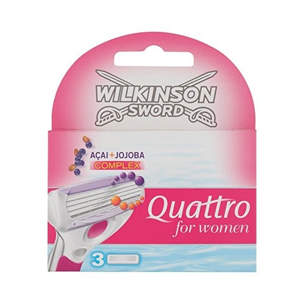 Wilkinson - Quattro For Women - Lames de rasoir pour Femme - Pack de 3