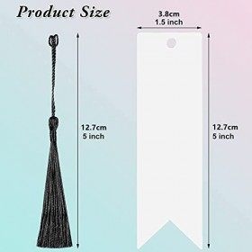 24 pièces Bookmarks transparents Tassels DIY Art Crafts Kit de Noël Fournitures danniversaire de mariage pour enfants DIY Bo