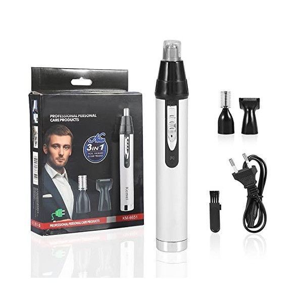 3 en 1 Rechargeable Mens épilation Nez Oreille Temple Tondeuse électrique Clipper Grooming Kit