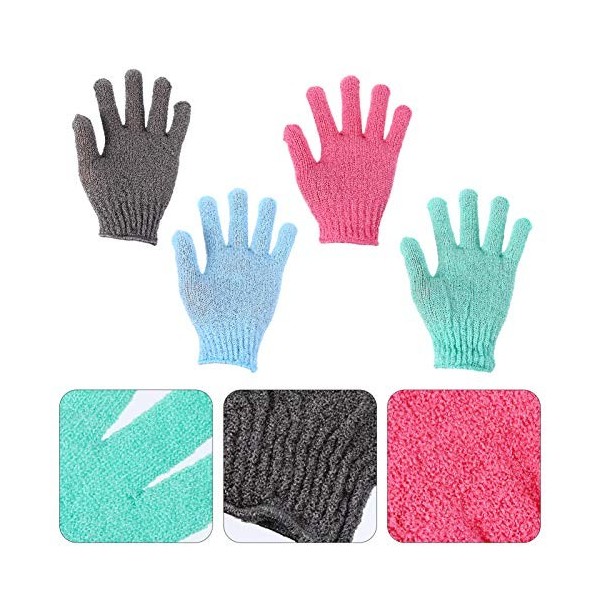 FOMIYES 4 Paires De Gants De Gommage De Boue Gants De Spa Serviette De Corps Serviettes De Massage Gants De Bain De Douche Go