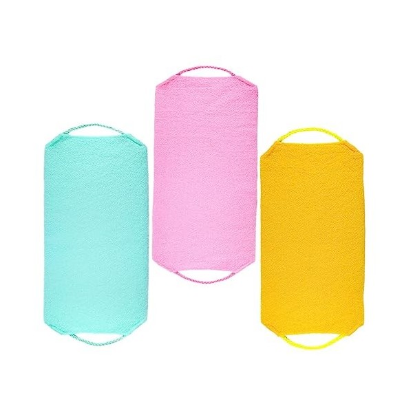 SOLUSTRE 3 Pièces Serviette De Bain Bande Rétractable Épurateur Gant De Toilette Fournitures De Bain Lavage De Bain Chiffon D