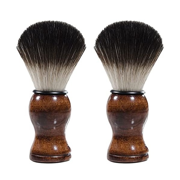 Balawin 2X Brosse de Rasage Rasage Poignée En Bois Barbe Appareil de Nettoyage de Haute Qualité Pro Salon Outil Sécurité Raso