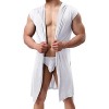 Chemise de nuit courte en maille pour homme - Veste transparente - Peignoir sexy - Pyjama transparent - Sans manches - Filet 