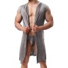 Chemise de nuit courte en maille pour homme - Veste transparente - Peignoir sexy - Pyjama transparent - Sans manches - Filet 