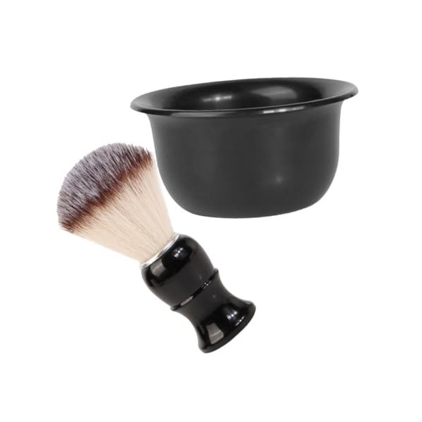 FRCOLOR 1 Ensemble Bol En Mousse Accessoires Pour Barbe Brosse De Nettoyage Kit De Blaireau Costume Deux Pièces Brosse À Rase