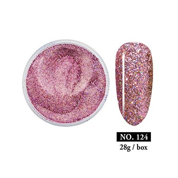 28 g/boîte rose brillante paillettes paillettes paillettes trempées pour ongles de trempage longue durée sans lumière UV néce