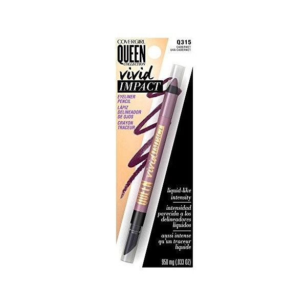 COVERGIRL - Queen Vivid Impact Eyeliner Cabernet - 0.033 oz. 950 mg Eyeliner / Khôl / Crayon