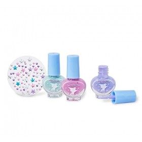 Martinelia Mini Set Manucure Enfant Galaxy Dreams - Coffret de 3 Vernis à Ongles, Paillettes Autocollantes Étoiles et Strass 