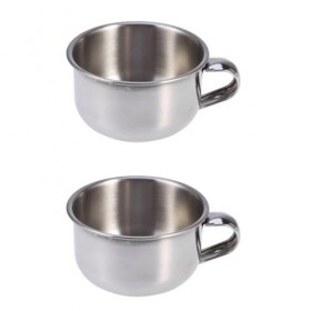 minkissy 2 Pcs Tasse À Raser Tasse À Raser Tasse À Raser Bol À Raser En Acier Inoxydable Tasse À Blaireau Rasoir Homme Rasoir