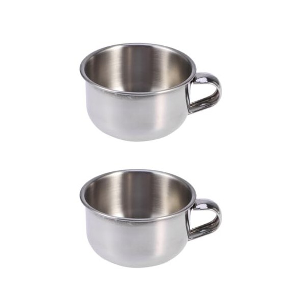 minkissy 2 Pcs Tasse À Raser Tasse À Raser Tasse À Raser Bol À Raser En Acier Inoxydable Tasse À Blaireau Rasoir Homme Rasoir