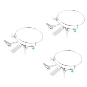 FRCOLOR 3 Pcs Ciseaux Peigne Bracelet Dames Bracelets Femmes Manchette Bracelet Salon De Coiffure Bracelet Sèche-Cheveux Brac