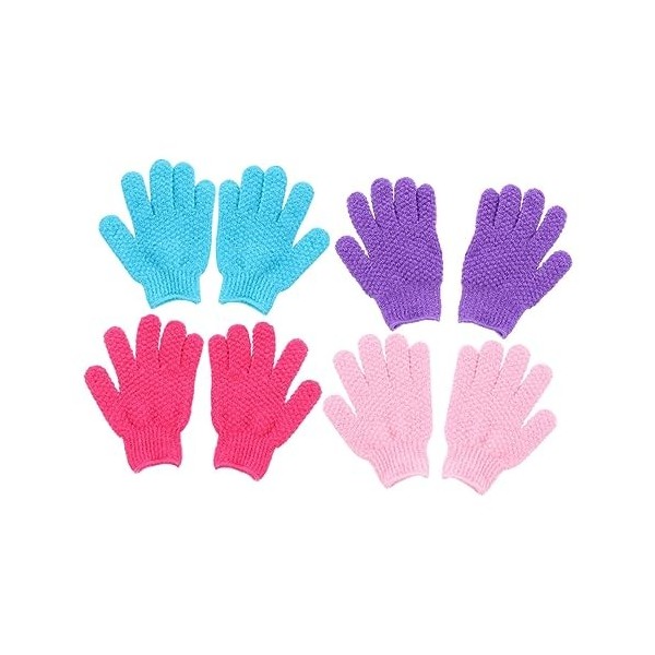 FRCOLOR Lot de 8 gants de bain exfoliants éponge gant de toilettage lotion pour le corps pour homme gant exfoliant de bain ga