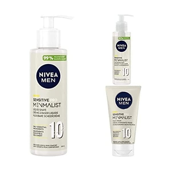 NIVEA MEN MENMALIST Crème à raser 1 x 200 ml , Crème de rasage à la formule légère et biodégradable, Soin pour homme convena