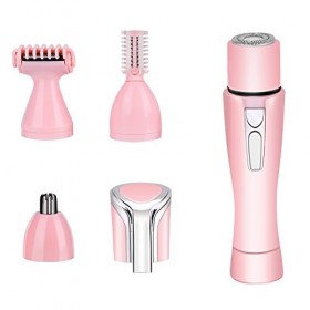 Rasoir électrique, rasage électrique portable 4-en-1, femmes rasage rasage nez oreille cheveux tondeuse sourcils