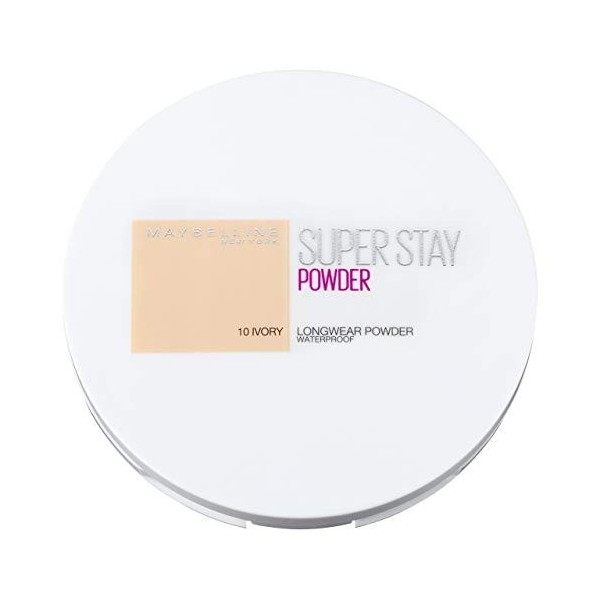 Maybelline Superstay 24H Poudre n° 10 Ivoire, tenue 24 heures avec un grand pouvoir couvrant pour un teint impeccable et un f