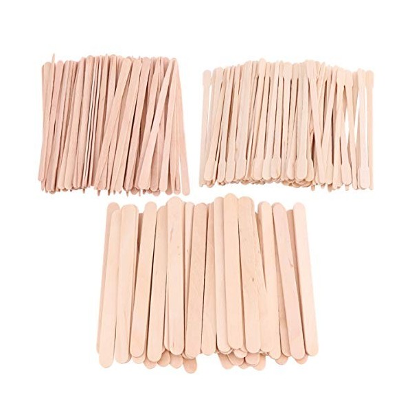 Lurrose Lot de 600 bâtonnets en bois jetables pour appliquer la cire et la pâte à sucre