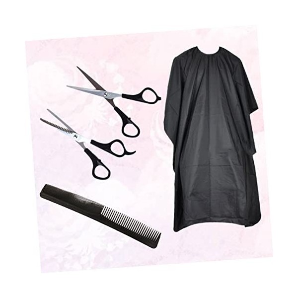 FOMIYES 1 Ensemble Cape Adulte Tondeuses De Barbier Professionnelles Kit De Cheveux Tablier De Barbier Salon Rasoir Ciseaux C