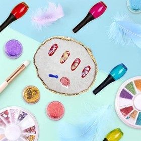 PLABBDPL Palette Ongles Nail Art, Palette Vernis, Palette de mélange de Vernis à Ongles en résine, Plaque de mélange de Coule