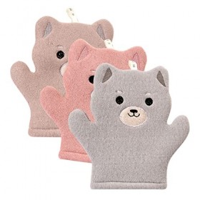 POPETPOP 3 Pièces Gants De Bain De Bande Dessinée Gants De Douche Exfoliants Gants De Bain Exfoliants Gant De Gommage Exfolia
