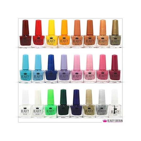 Set de 24 Vernis à Ongles 24 Couleurs Différentes Vives Boîte de Luxe 5 ml Set A 