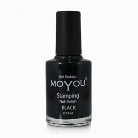MoYou Nails set de 3 vernis à estamper: noir, blanc et rouge utilisé pour créer de magnifiques motifs Nail Art