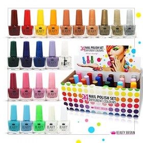 Set de 24 Vernis à Ongles 24 Couleurs Moderne Vives Boîte de Luxe 5 ML Set A 