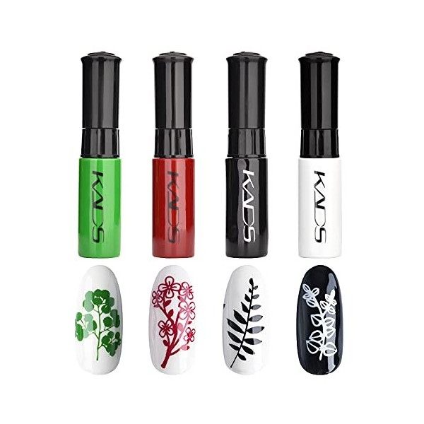 Set de vernis à ongles 4 Couleurs Estampage Polonais coloré couleur unie Usage double Peinture détaillée impression vernis po