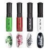 Set de vernis à ongles 4 Couleurs Estampage Polonais coloré couleur unie Usage double Peinture détaillée impression vernis po