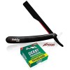 The Goodfellas Smile Kit Straight Razor Inferno By The Goodfellas Smile plus 100 Derby Professional Single Edge Razor Blade