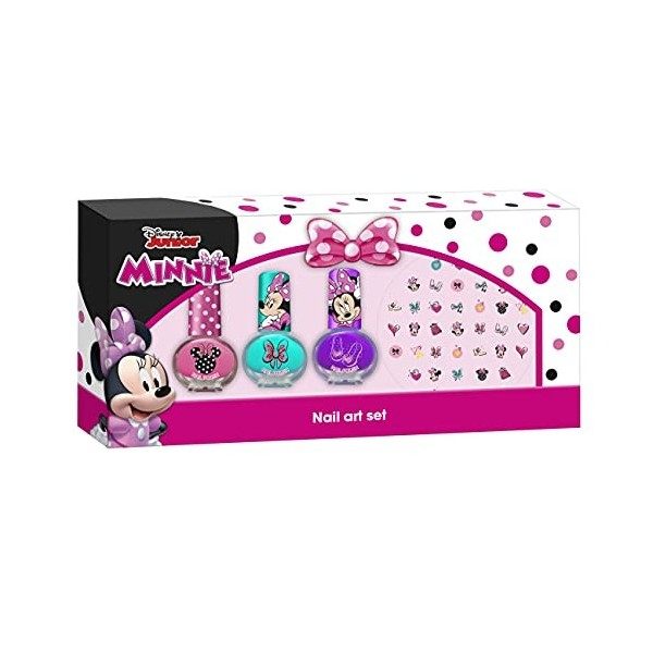 Minnie Set Uñas 3 Esmalt+Pegat