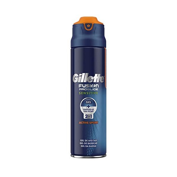 Gillette - Fusion Proglide Active Sport Sensitive - Gel de rasage 2 en 1 - 170 ml